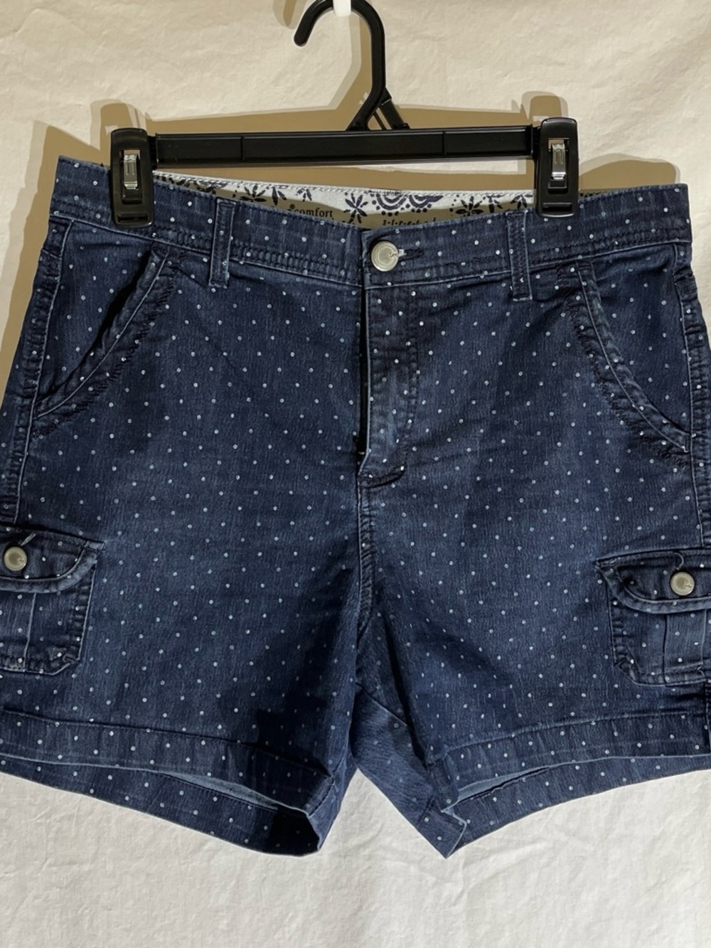 Lee Navy Polka Dot Cargo Shorts